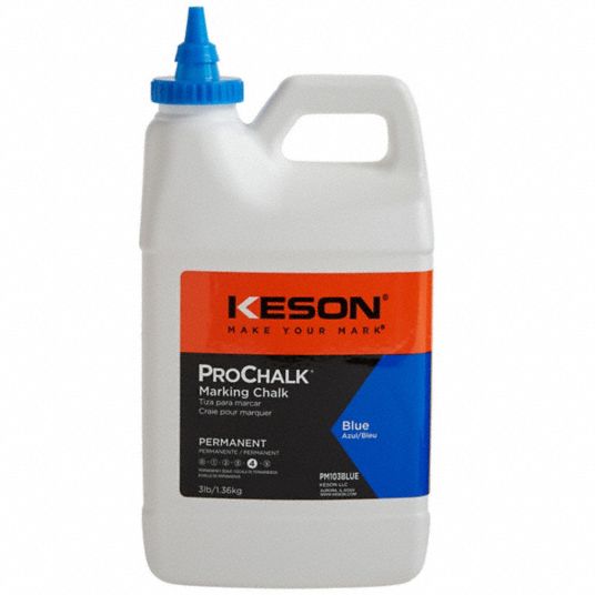 Keson PM103BLUE ProChalk Permanent Chalk, Blue, 3-Pounds