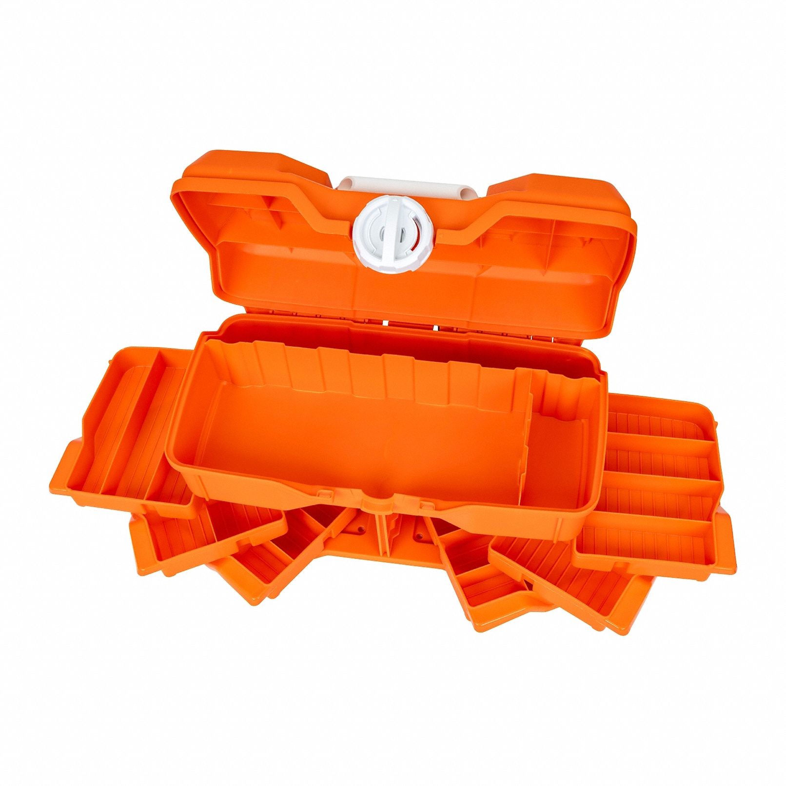 Empty First Aid Kits: 8 5/8 in Overall Ht, 15 1/2 in Overall Wd, 9 1/4 in Overall Dp, Orange