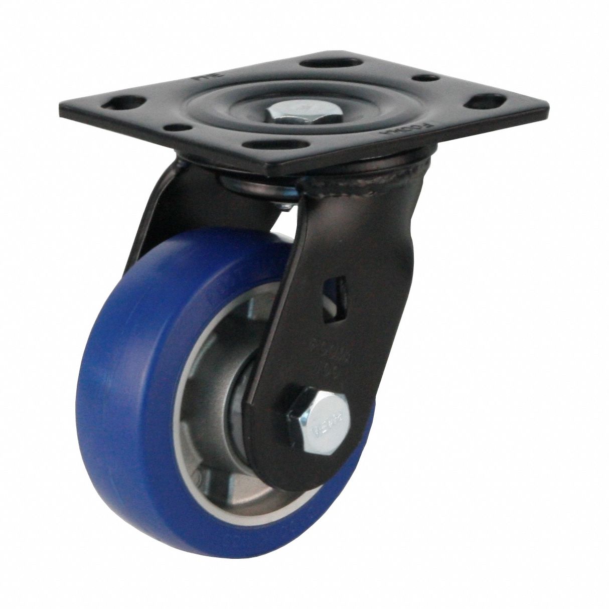 Plate Caster, Swivel, Polyurethane, 136mm H