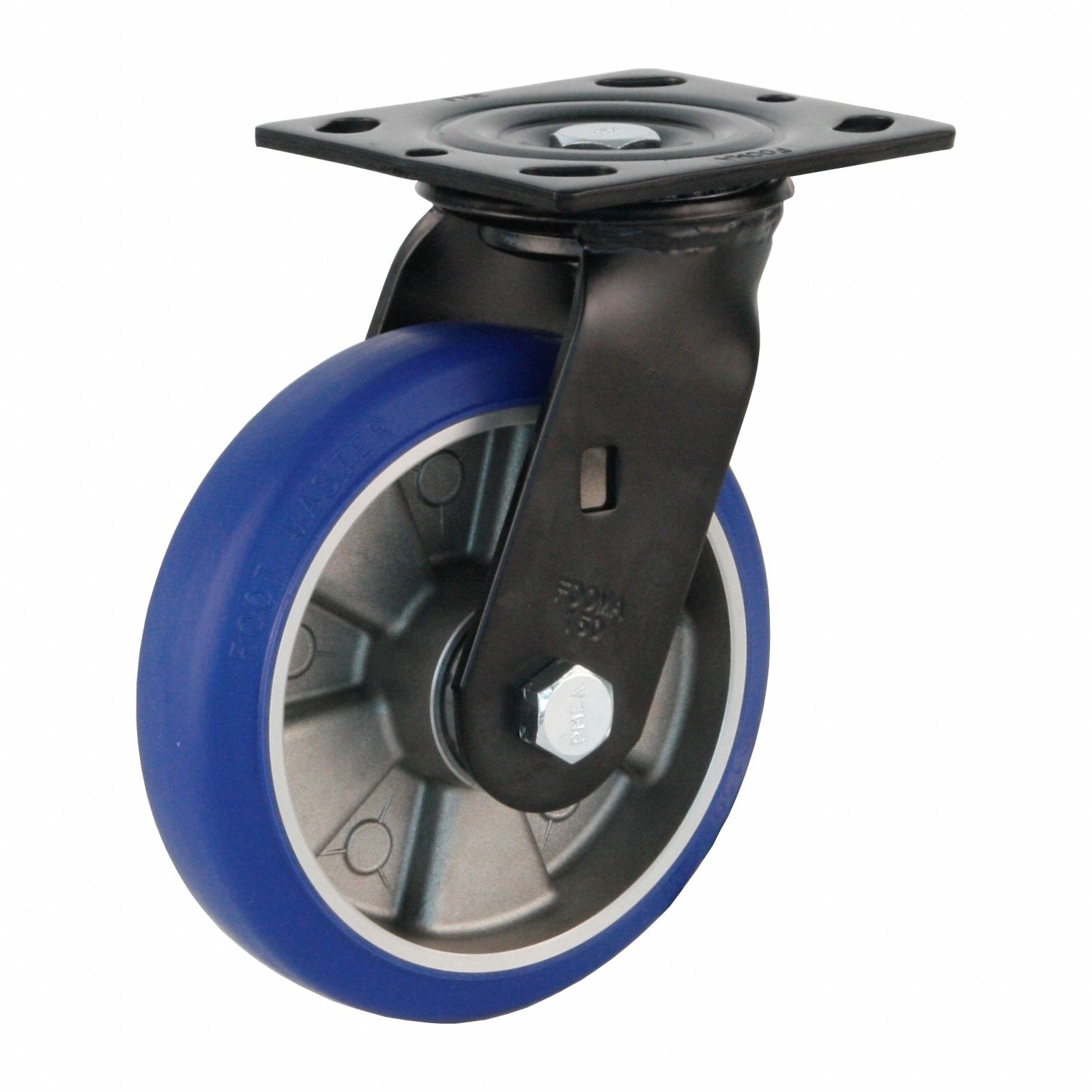 Plate Caster, Swivel, Polyurethane, 190mm H