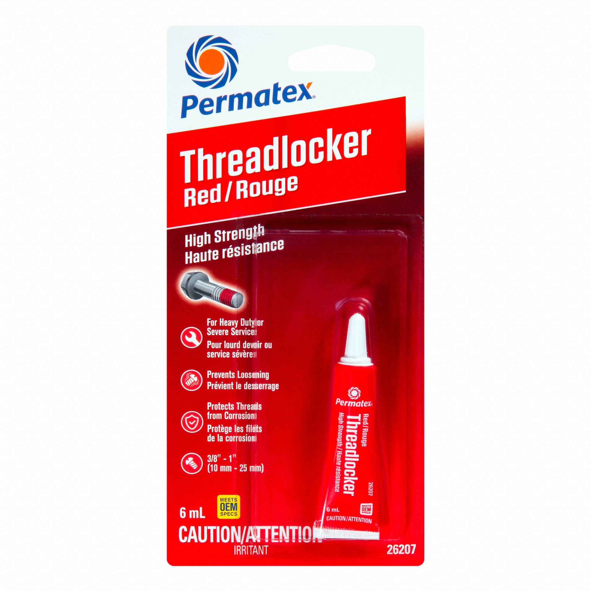 HIGH-STRENGTH THREADLOCKER,0.02 OZ SIZE