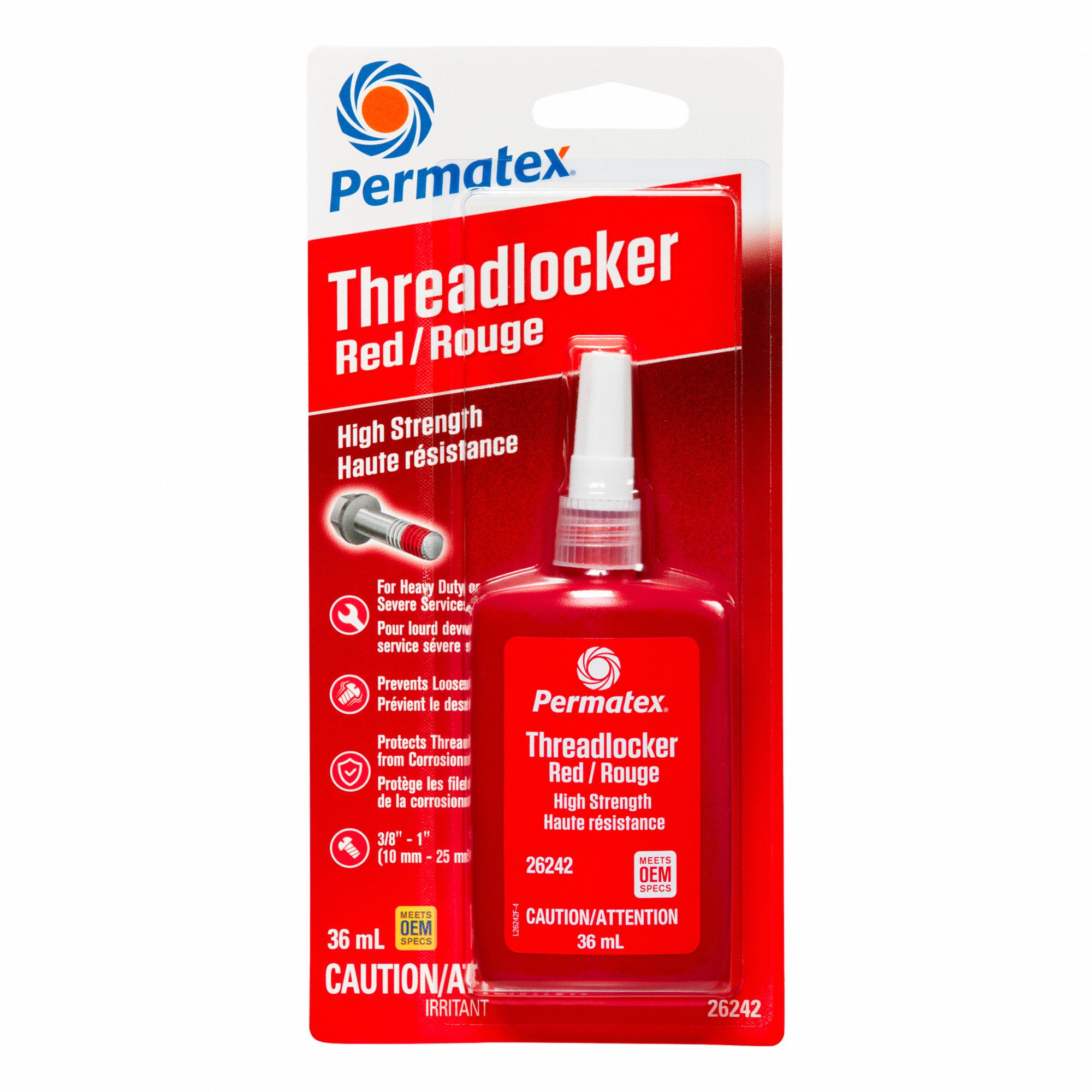 HIGH-STRENGTH THREADLOCKER,1.21 OZ SIZE