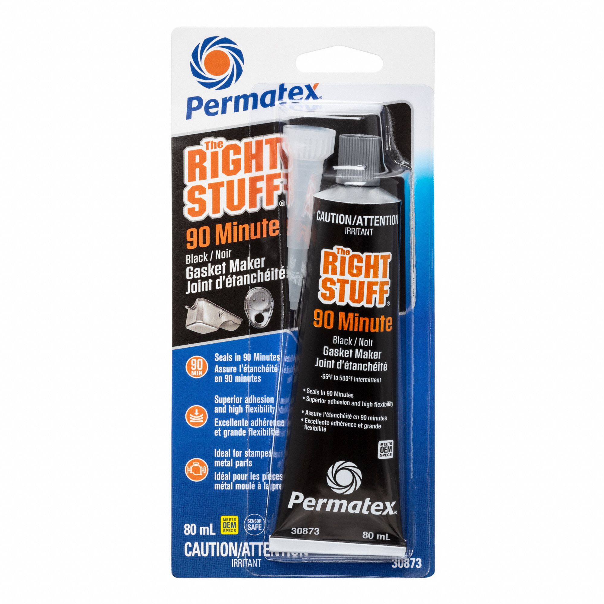 THE RIGHT STUFF 90 MINUTE SERIES GASKET MAKER, BLACK, 3 OZ TUBE, 24 HOUR CURE