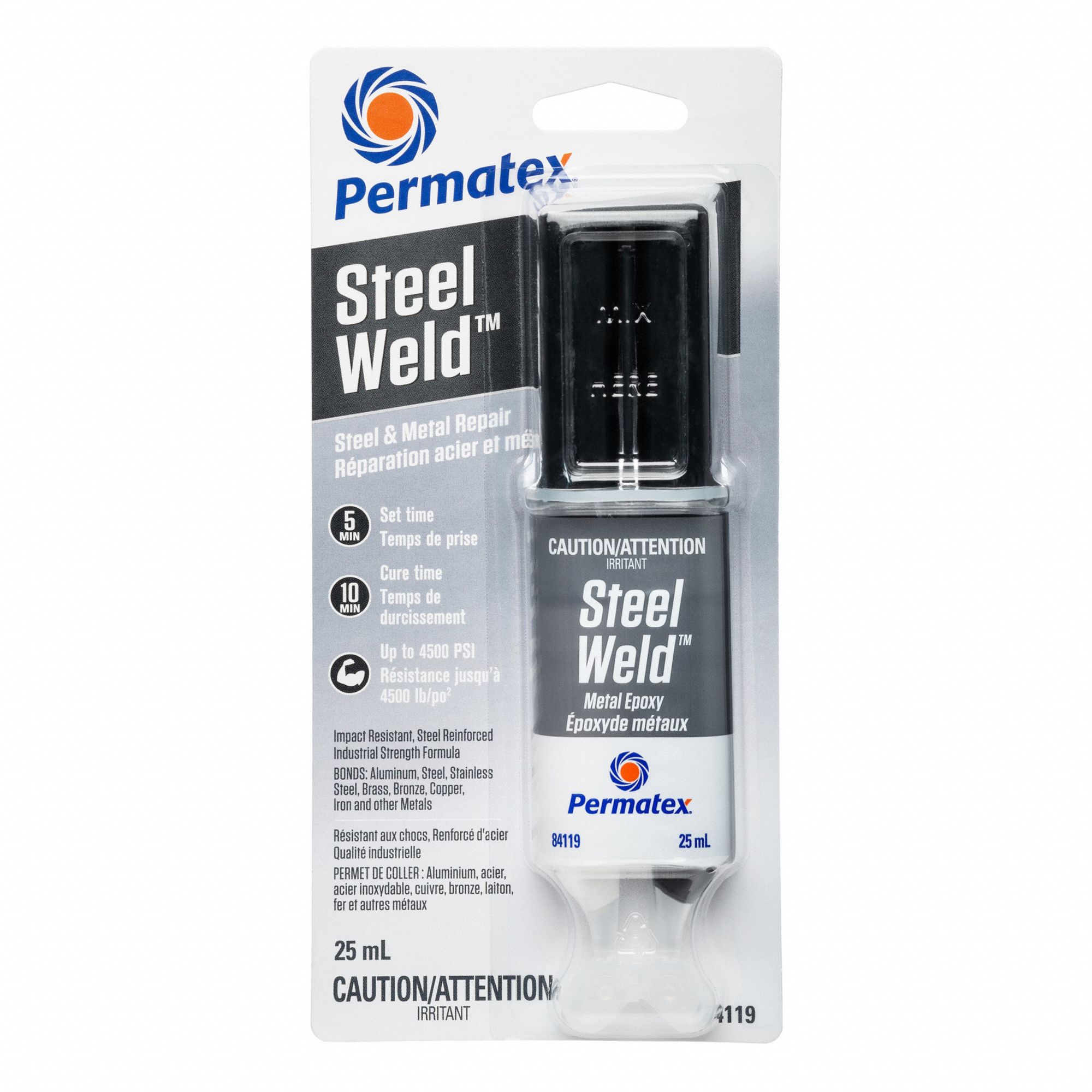PERMATEX EPOXY ADHESIVE, SYRINGE, 16 HOUR CURE, 15 MIN WORKING TIME, 3000 PSI