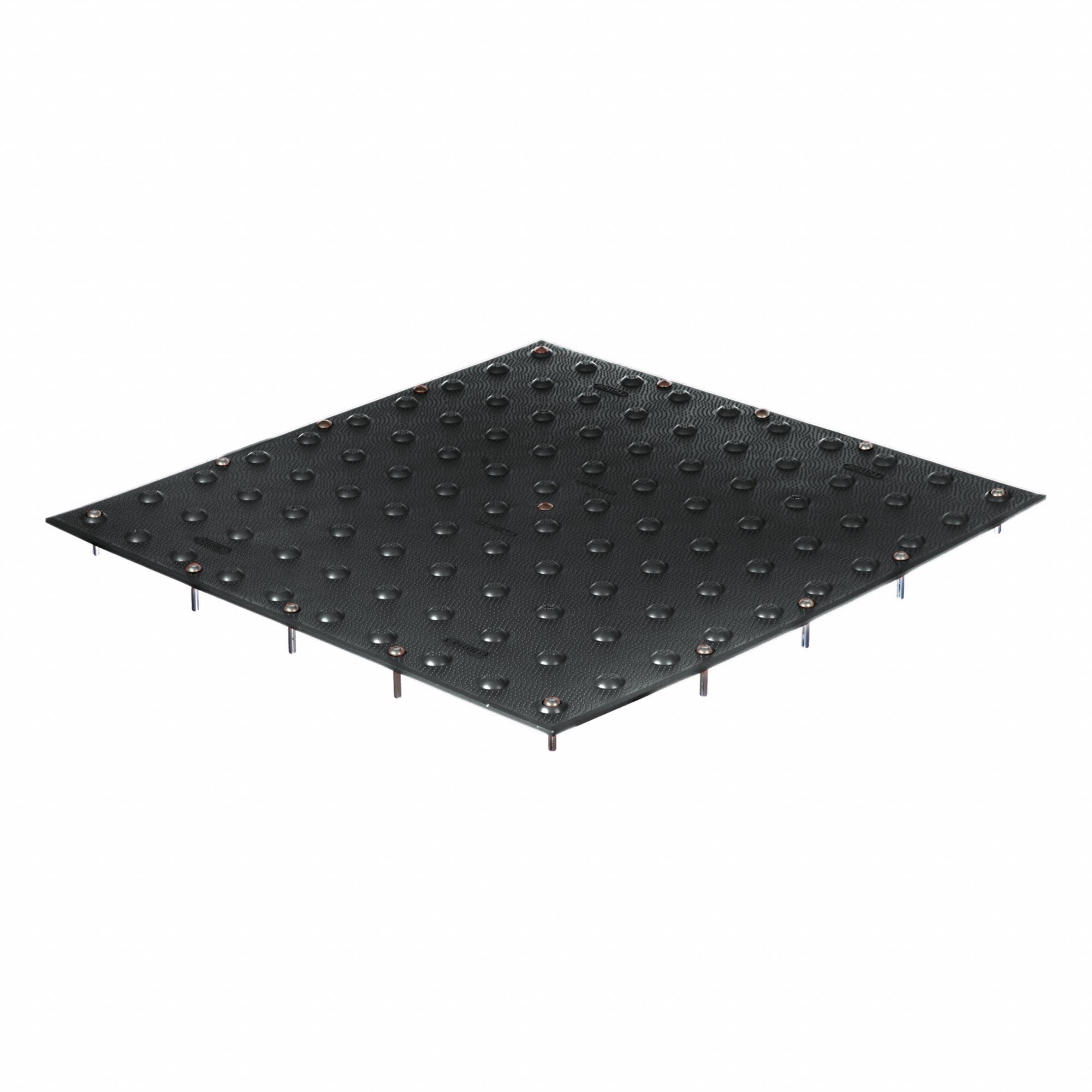Detectable Warning Tile: Concrete, Surface Applied/Wet Set, Polymer, Black, 24 in Lg