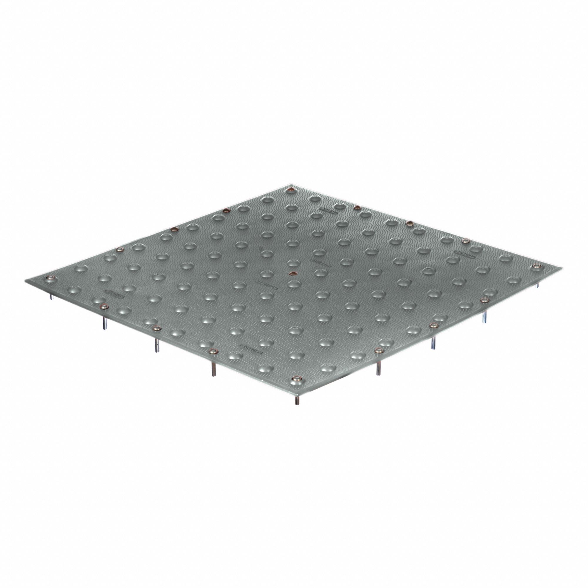 Detectable Warning Tile: Concrete, Surface Applied/Wet Set, Polymer, Gray, 24 in Lg, TUFTILE