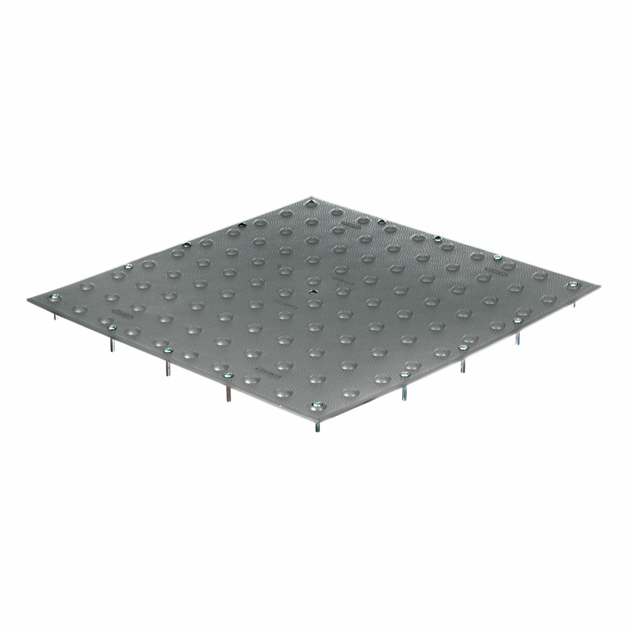 Detectable Warning Tile: Concrete, Surface Applied/Wet Set, Polymer, Gray, 24 in Lg, TUFTILE