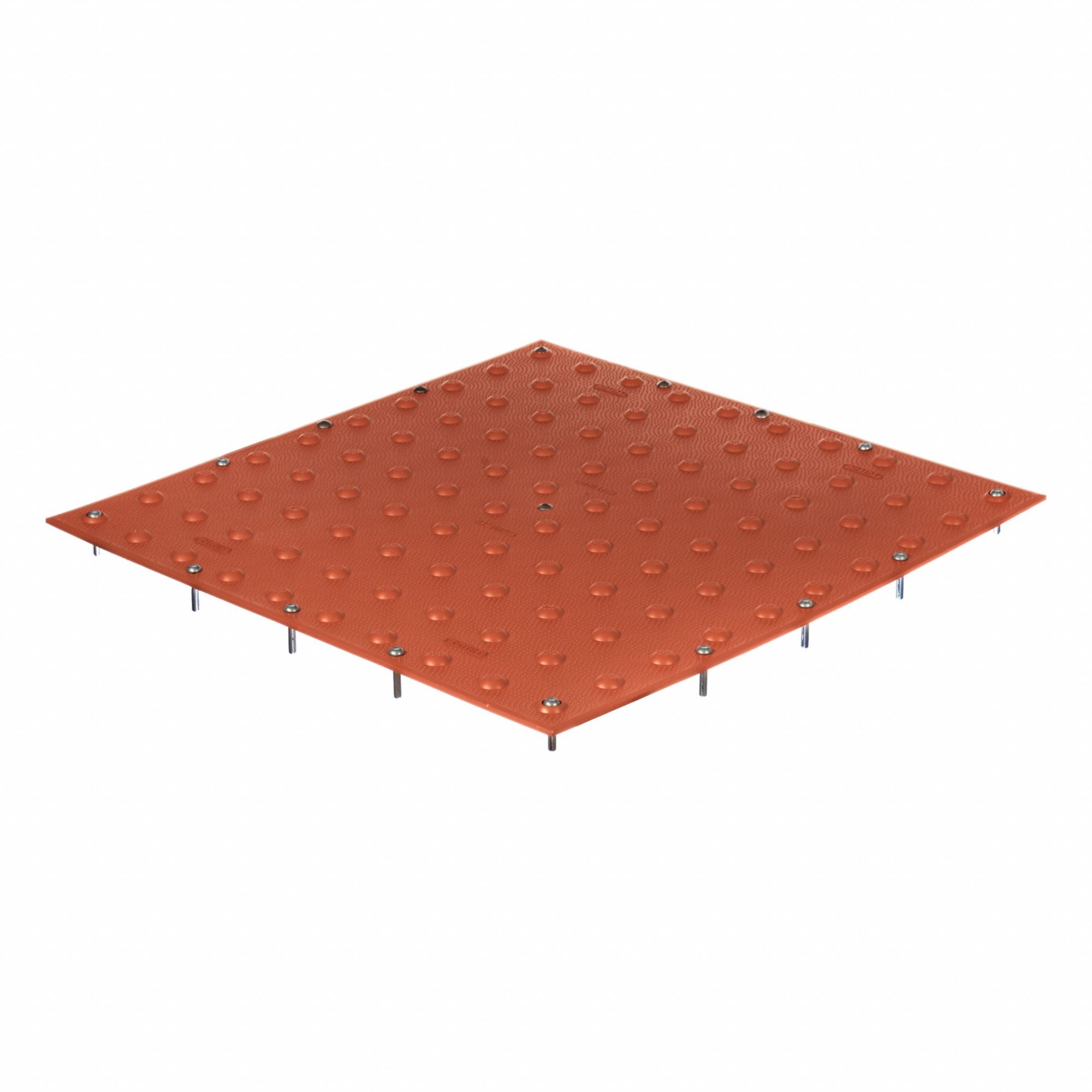 Detectable Warning Tile: Concrete, Surface Applied/Wet Set, Polymer, Colonial Red, 24 in Lg