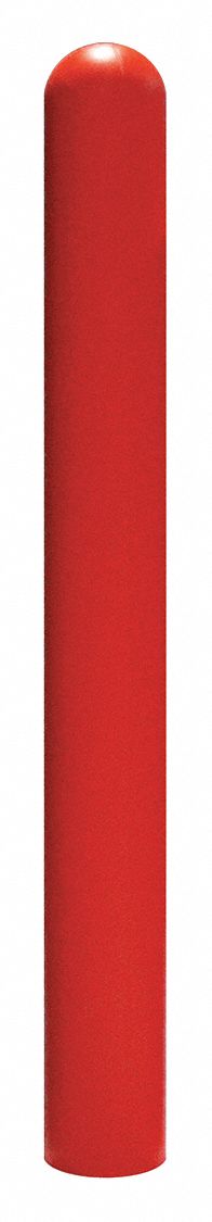 BOLLARD COVER,UV-RESIST,RED,4 3/4 IN ID/5 IN OD, 52 IN L, FOAM/HIGH DENSITY POLYETHYLENE