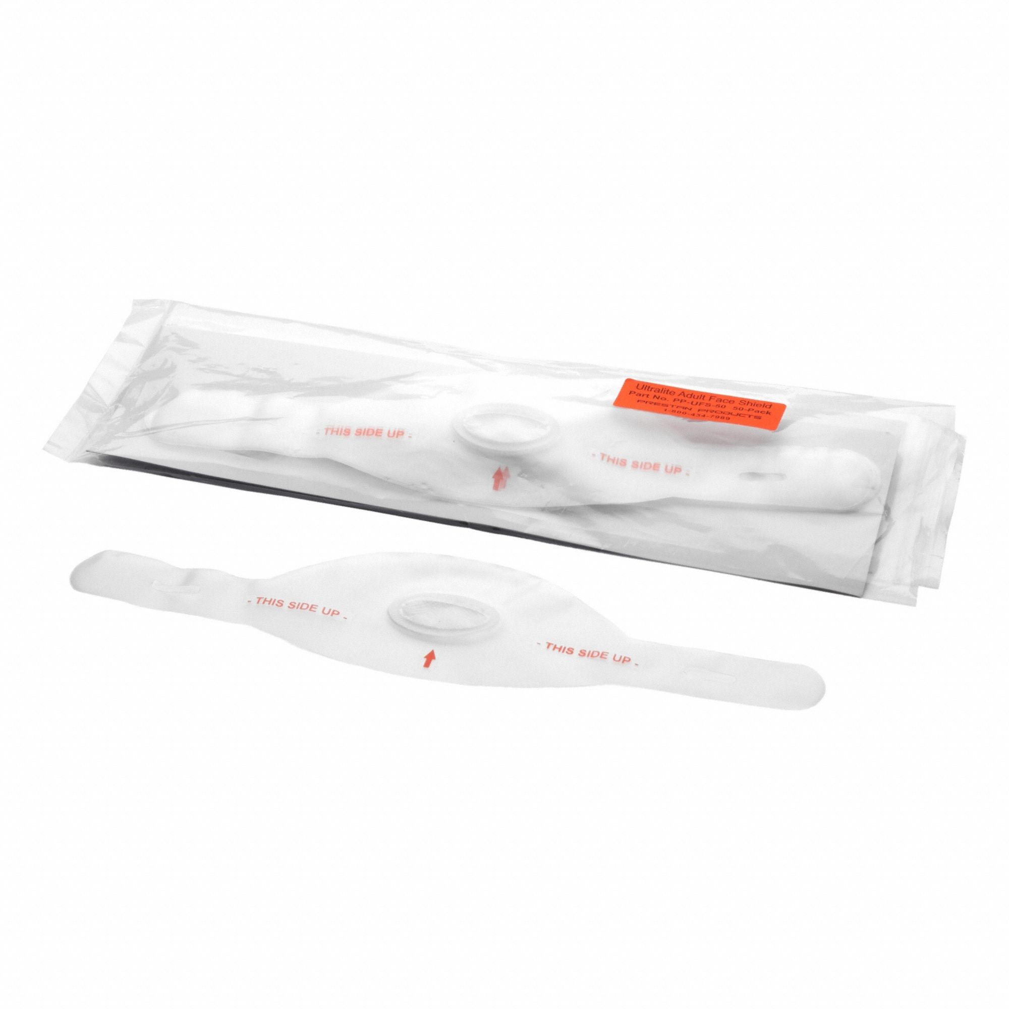 Faceshield/Lung Bag: Faceshield, Adult/Child/Infant, Disposable, 50 Components, Clear