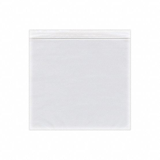 Reclosable Bag: 2 mil Thick, 10 in Wd, 10 in Lg, Hang Hole Not Included, 1, 000 PK