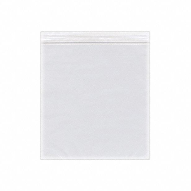 Reclosable Bag: 2 mil Thick, 10 in Wd, 12 in Lg, Hang Hole Not Included, 1, 000 PK