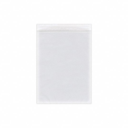 Reclosable Bag: 2 mil Thick, 4 in Wd, 6 in Lg, Hang Hole Not Included, 1, 000 PK