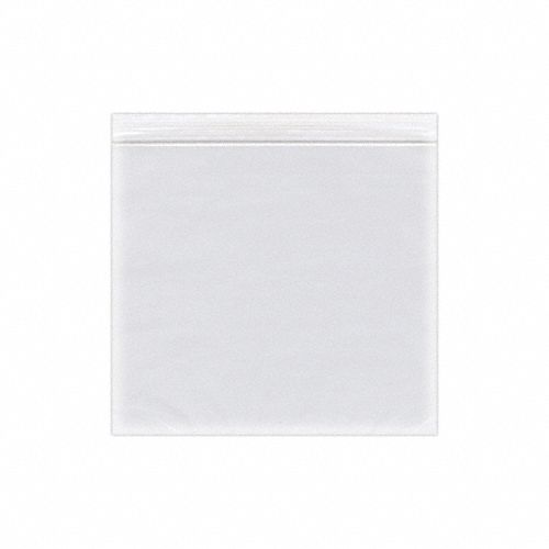 Reclosable Bag: 2 mil Thick, 5 in Wd, 5 in Lg, Hang Hole Not Included, 1, 000 PK