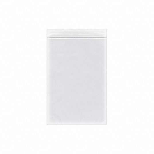 Reclosable Bag: 2 mil Thick, 5 in Wd, 8 in Lg, Hang Hole Not Included, 1, 000 PK