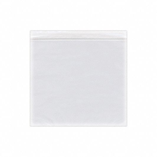 Reclosable Bag: 2 mil Thick, 6 in Wd, 6 in Lg, Hang Hole Not Included, 1, 000 PK