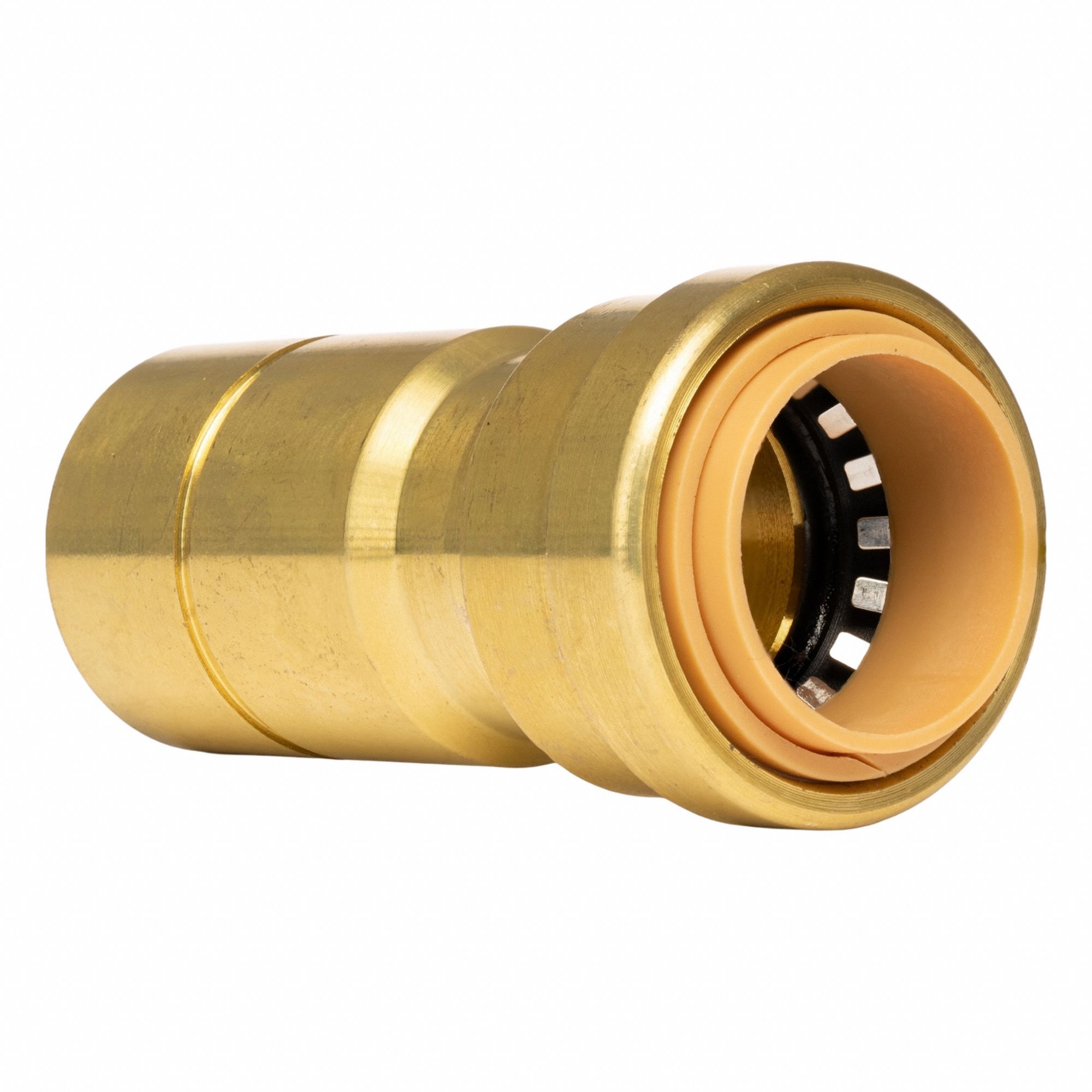 Push Reducing Coupling: 1 in OD x 3/4 in OD Size, Tube x Push-to-Connect, Brass