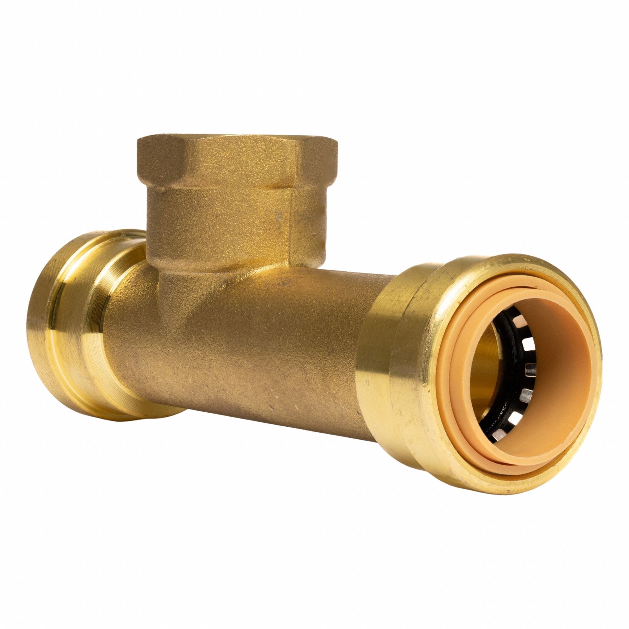 FNPT Slip Tee: Tee, 3/4 in OD x 3/4 in OD x 3/4 in Pipe Size, Brass, Adapter