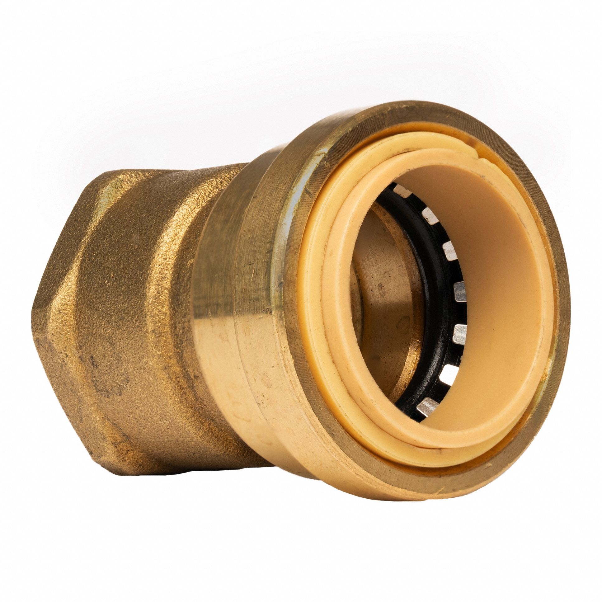 Adapter: 1 in OD x 1 in Pipe Size, Push-to-Connect x FNPT, Brass