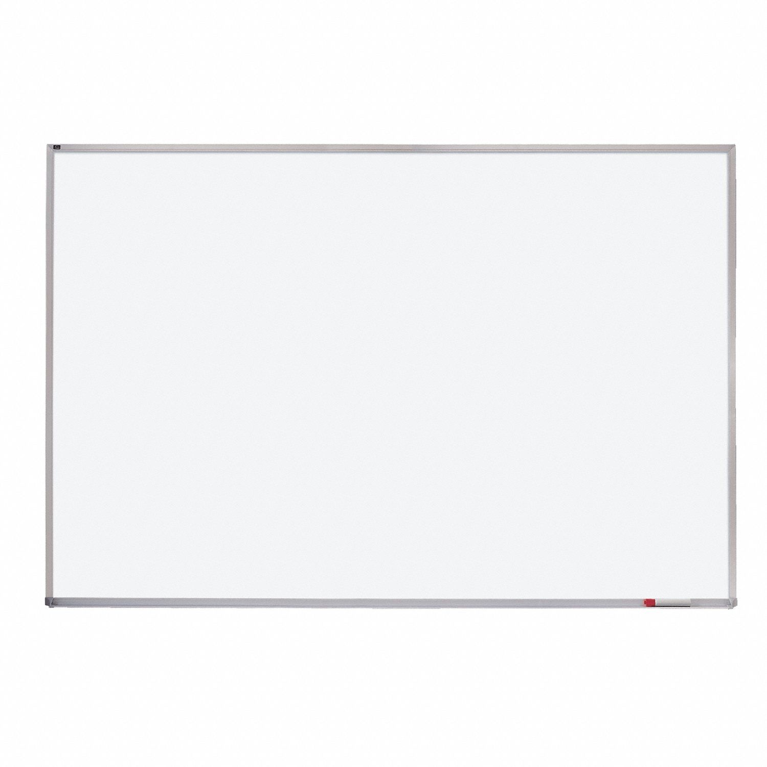 Dry Erase Board: Porcelain, Framed Style, Aluminum Frame, 36 in Overall Ht, 48 in Overall Wd