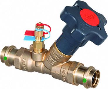 Balancing Valve: Manual, Press, 0.27 gpm – 0.71 gpm, 0.27 gpm Min. Flow Rate, Brass