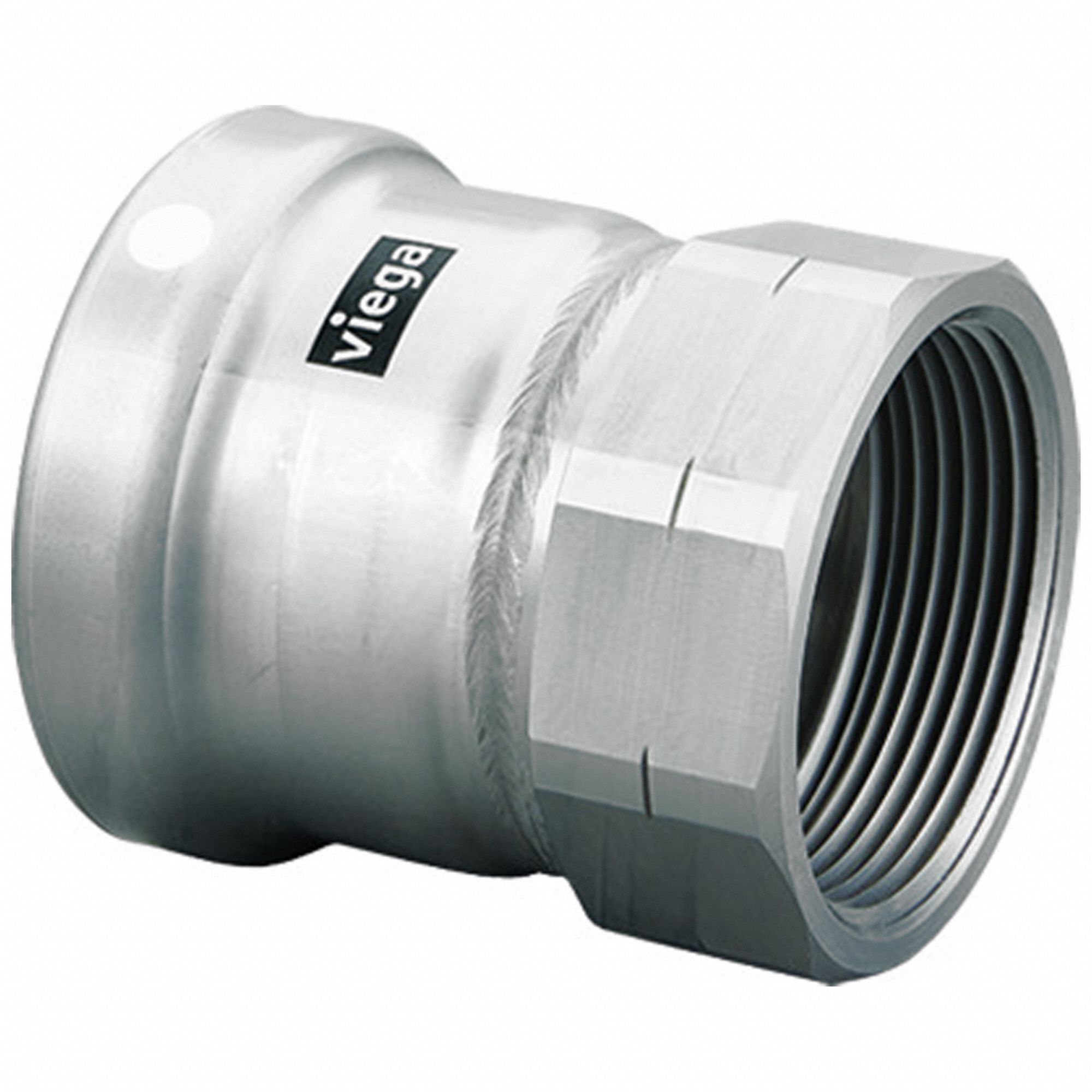 Crimp Adapter Fitting: 4 in Pipe x 4 in Pipe Size, Press-fit x FNPT, FKM