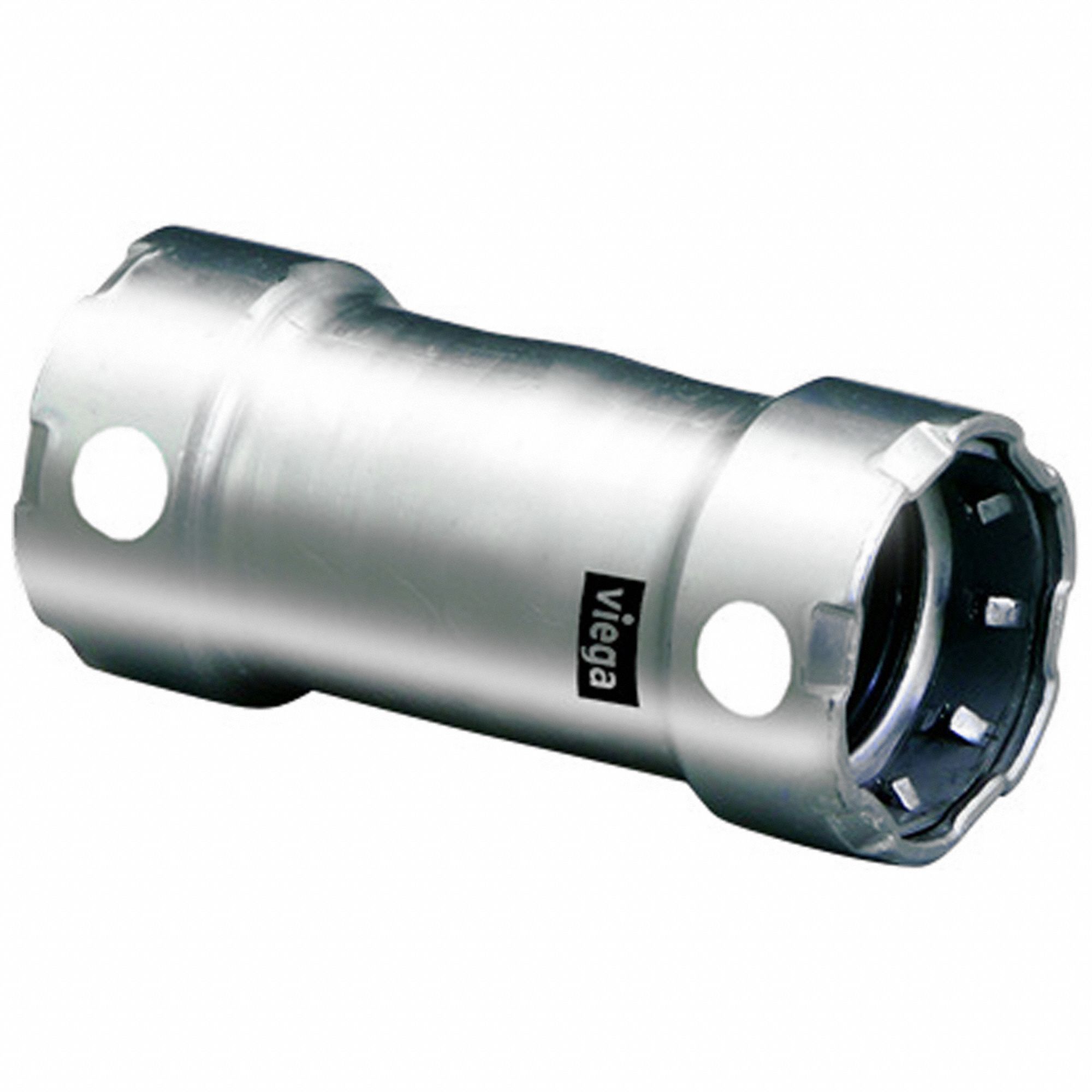 Crimp Coupling Fitting: 1 1/4 in Pipe x 1 1/4 in Pipe Size, Press-fit x Press-fit