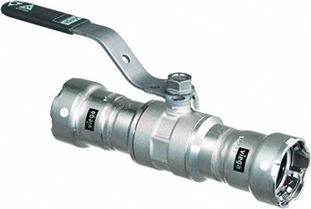 Manual Two-Way Ball Valve: 2 in, 316 Stainless Steel, Straight Valve Body, Two-Piece