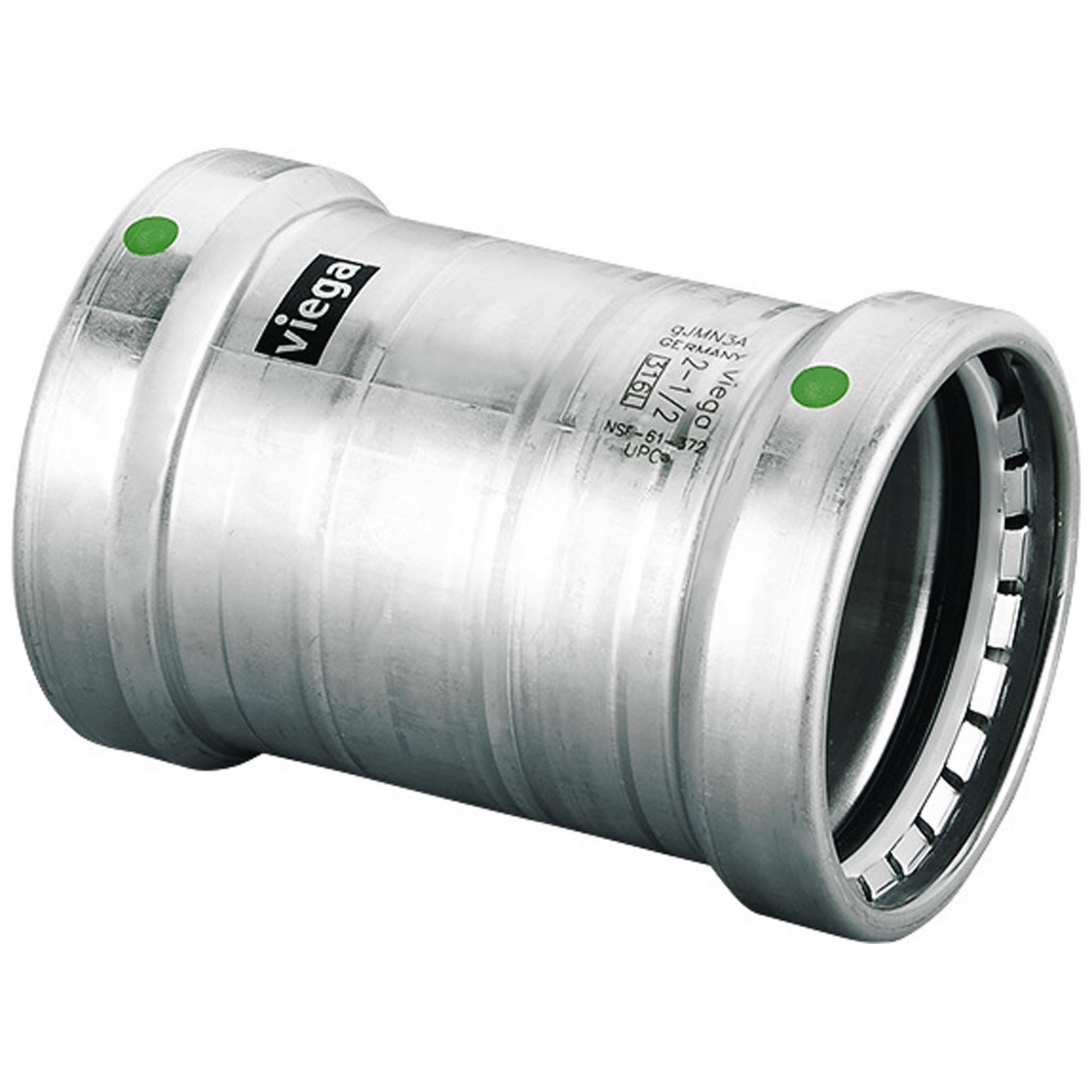 Crimp Coupling Fitting: 3 in Pipe x 3 in Pipe Size, Press-fit x Press-fit, EPDM