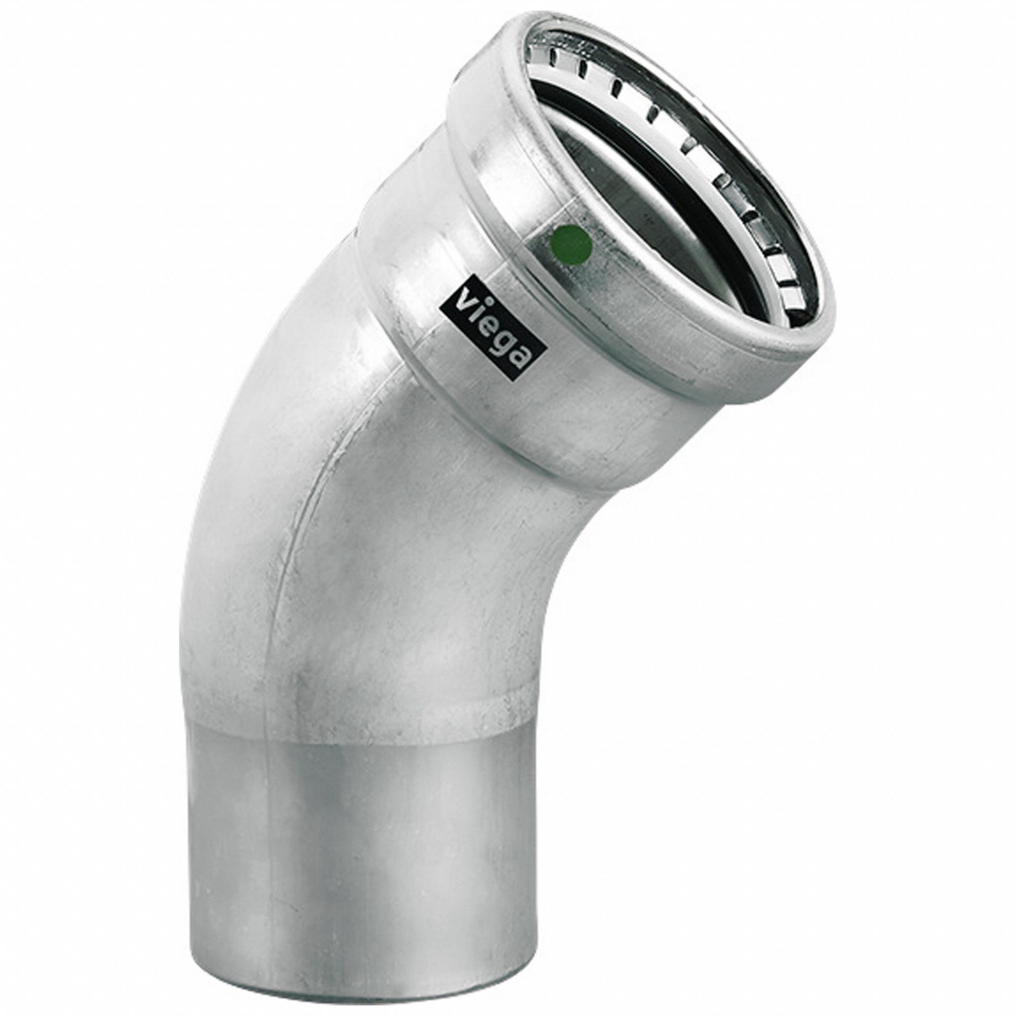 Crimp Elbow Fitting: 2 1/2 in Pipe x 2 1/2 in Pipe Size, Press-fit x FTG, EPDM