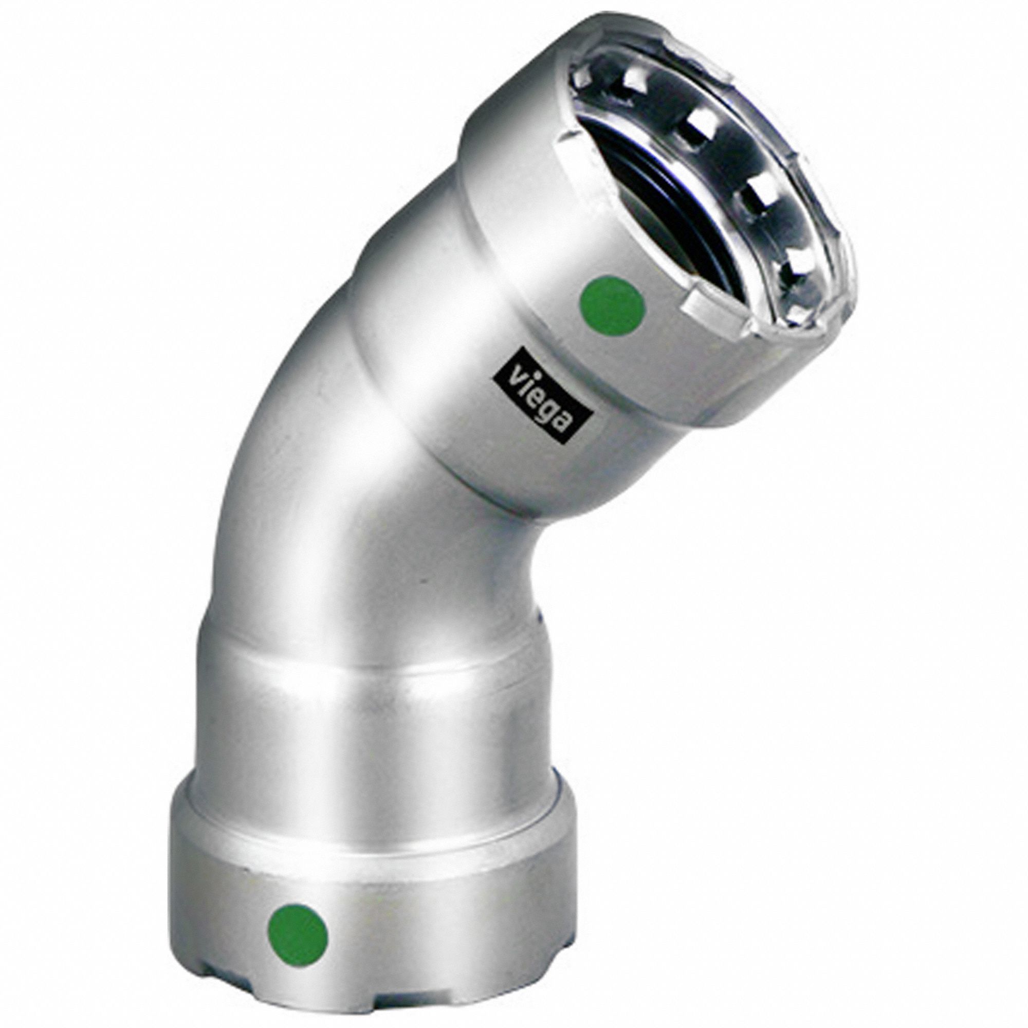 Crimp Elbow Fitting: 1 1/4 in Pipe x 1 1/4 in Pipe Size, Press-fit x Press-fit, EPDM