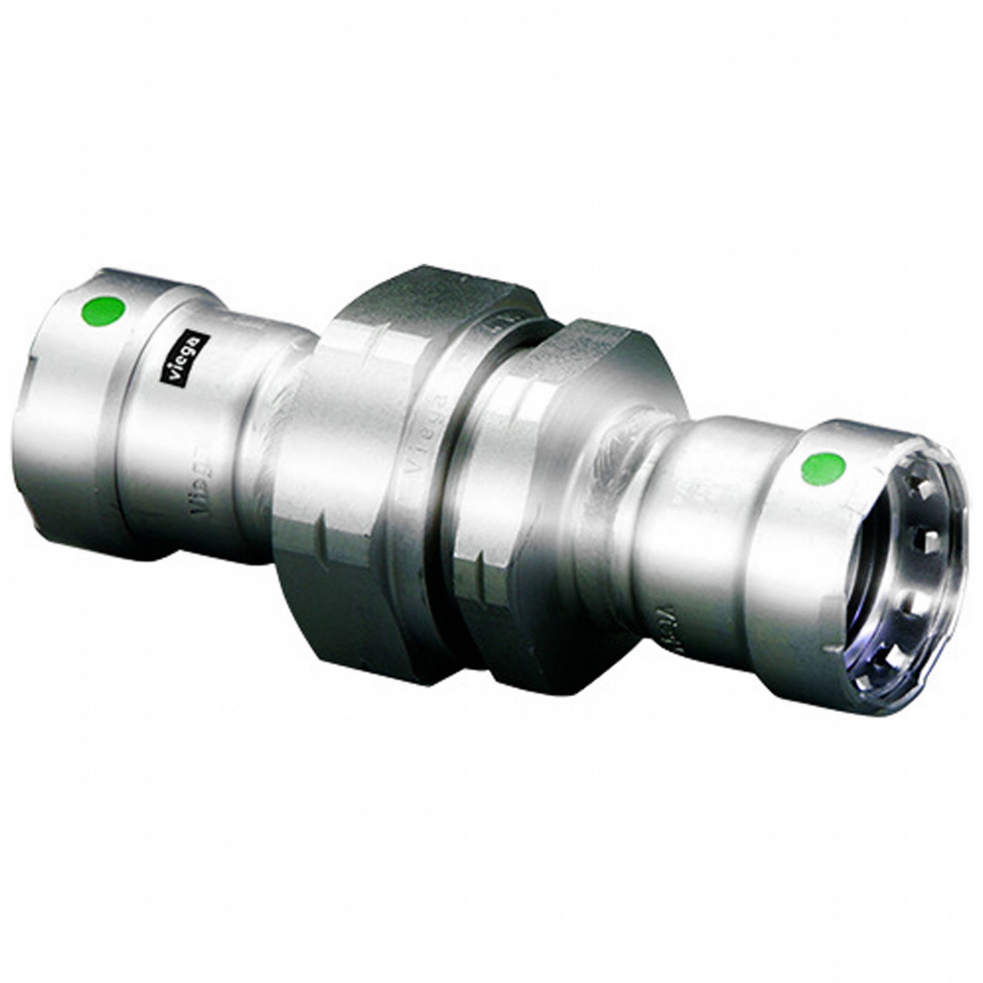 Crimp Union Fitting: 1 1/4 in Pipe x 1 1/4 in Pipe Size, Press-fit x Press-fit, EPDM