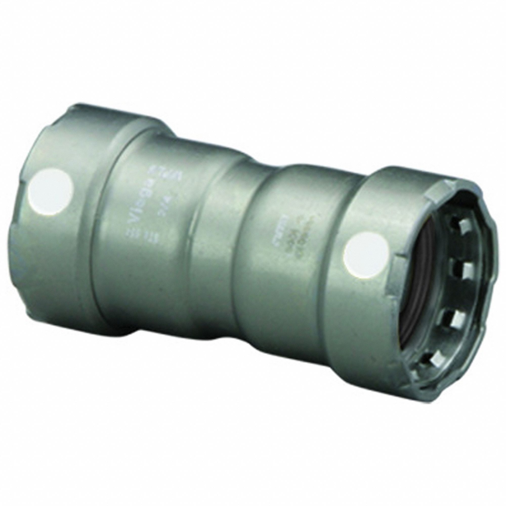 Crimp Coupling Fitting: 1 1/4 in Pipe x 1 1/4 in Pipe Size, Press-fit x Press-fit