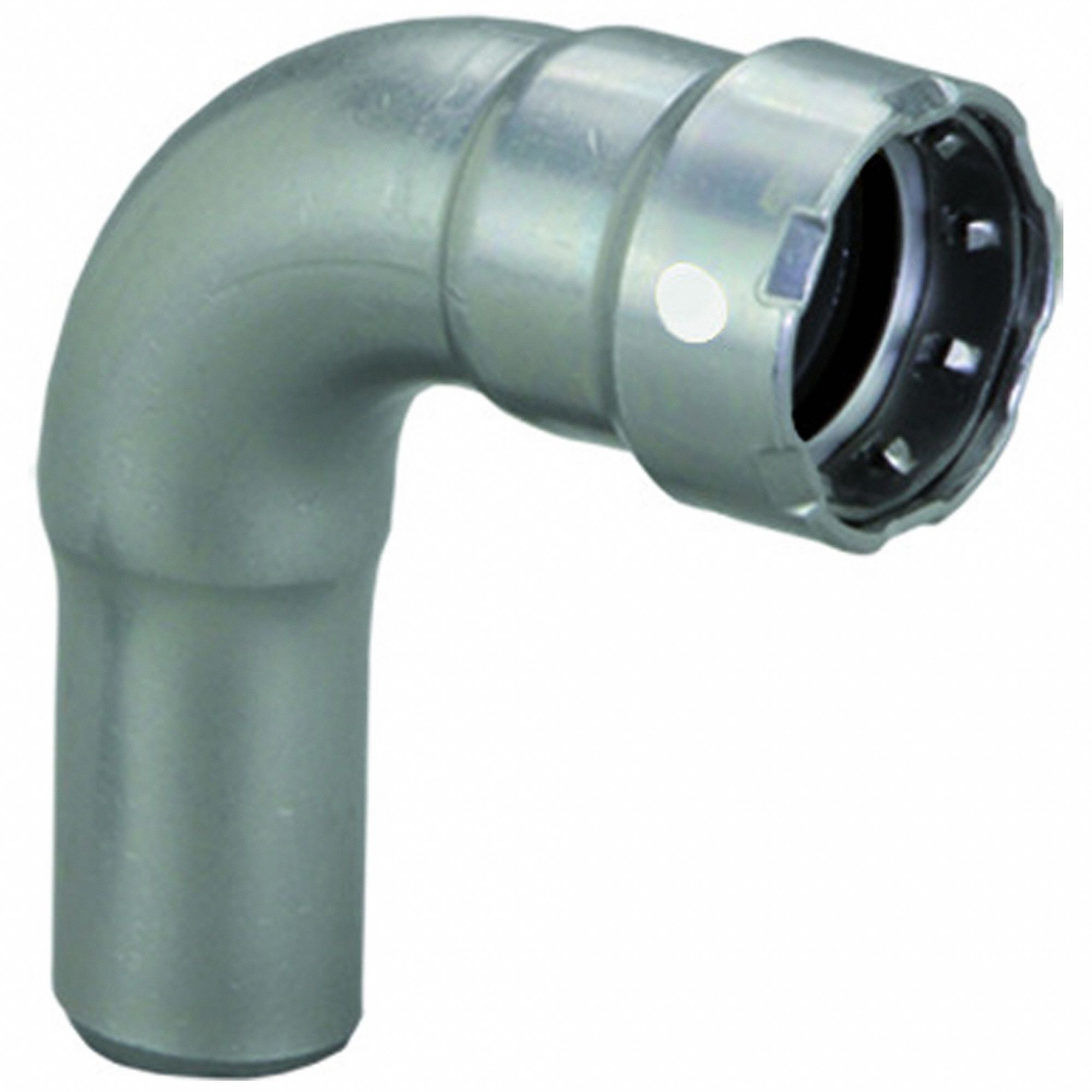 Crimp Elbow Fitting: 3/4 in Pipe x 3/4 in Pipe Size, Press-fit x FTG, Carbon Steel