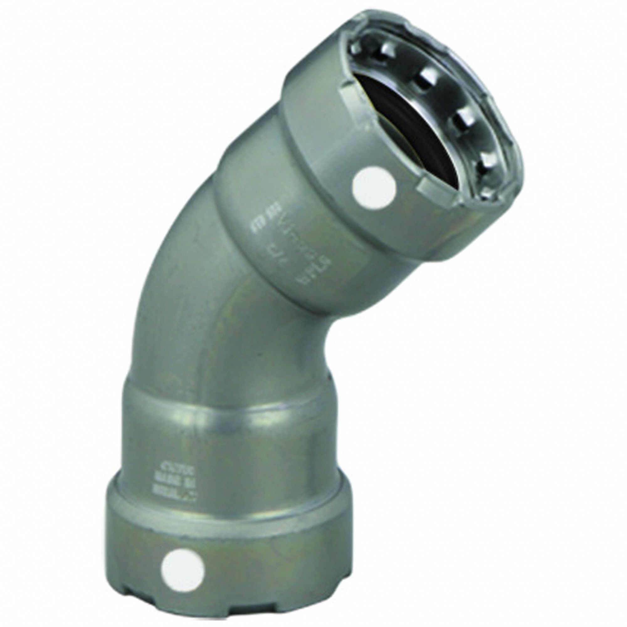 Crimp Elbow Fitting: 2 in Pipe x 2 in Pipe Size, Press-fit x Press-fit, Carbon Steel