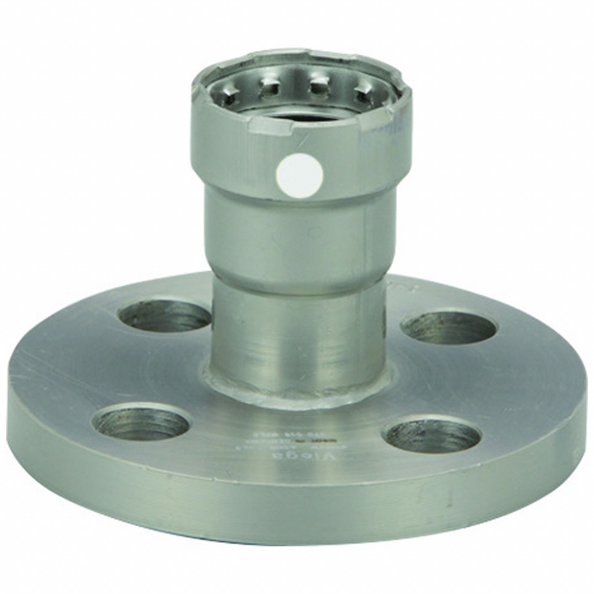 Crimp Adapter Fitting: 1 in Pipe x 4 in Pipe Size, Press-fit x Flange, Carbon Steel