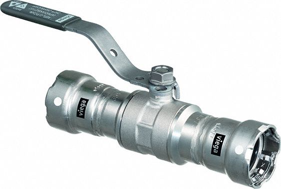 Manual Two-Way Ball Valve: 2 in, Carbon Steel, Straight, Press x Press, Two-Piece