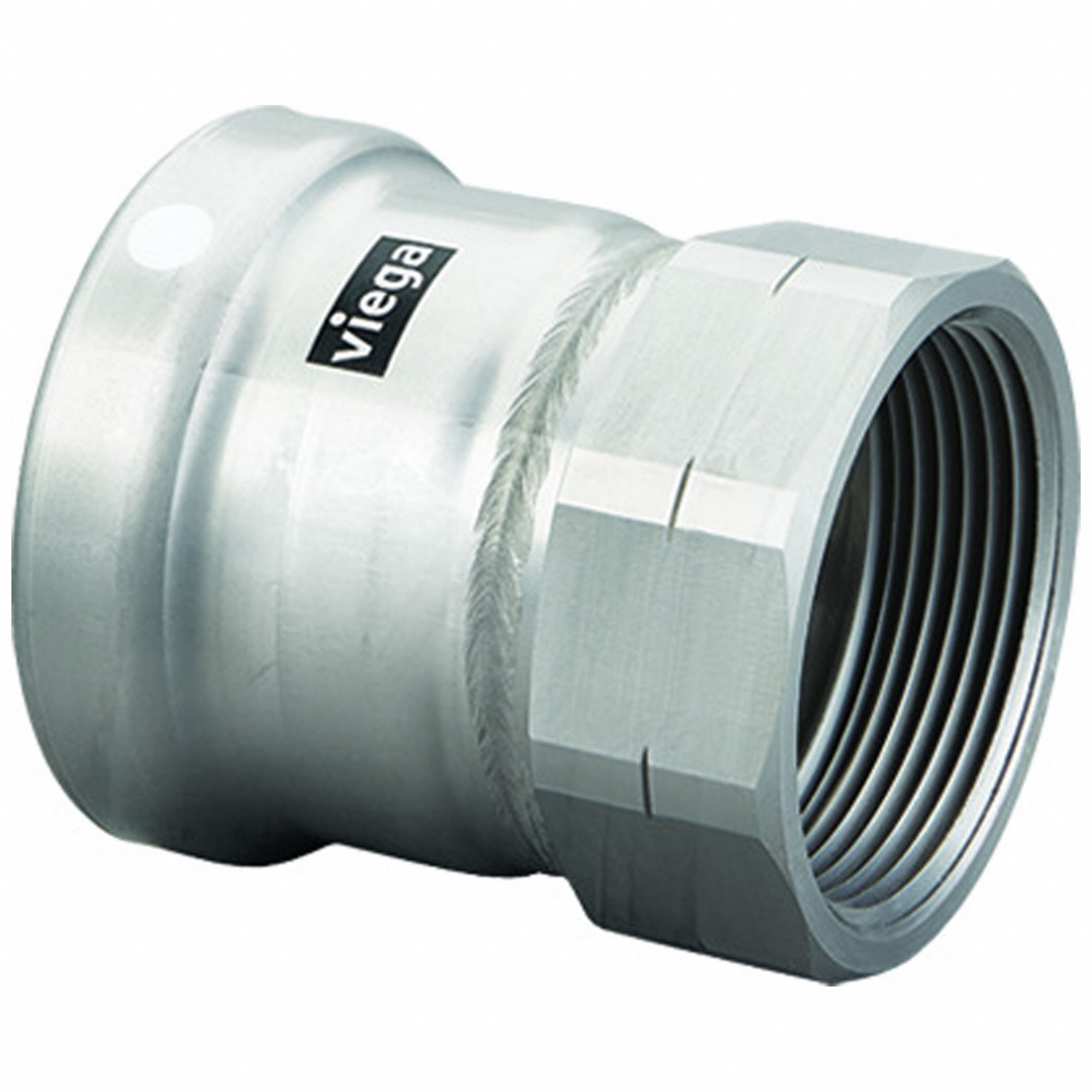 Crimp Adapter Fitting: 3 in Pipe x 3 in Pipe Size, Press-fit x FNPT, FKM