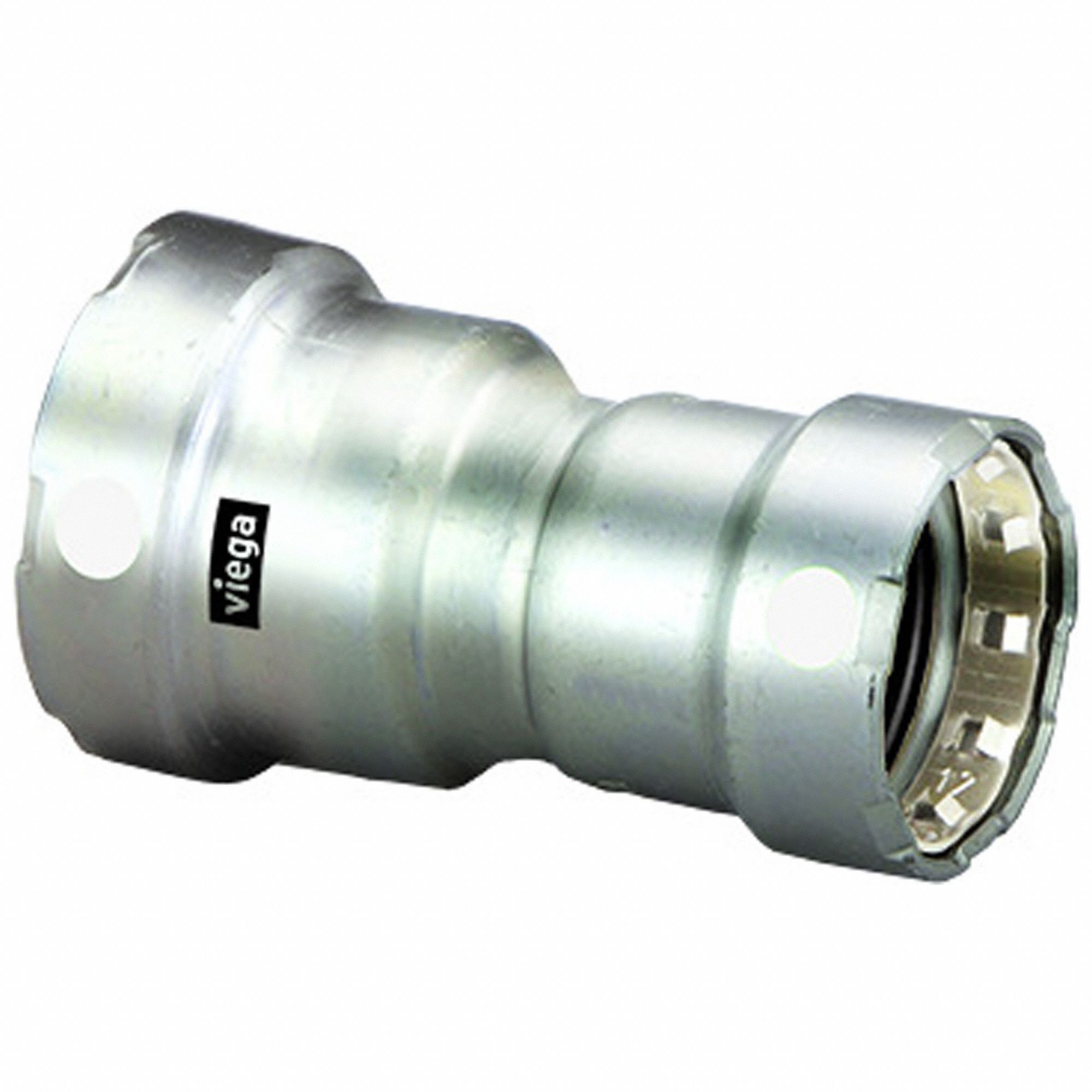 Crimp Fitting: 1 1/2 in Pipe x 1 1/4 in Pipe Size, Press-fit x Press-fit, FKM