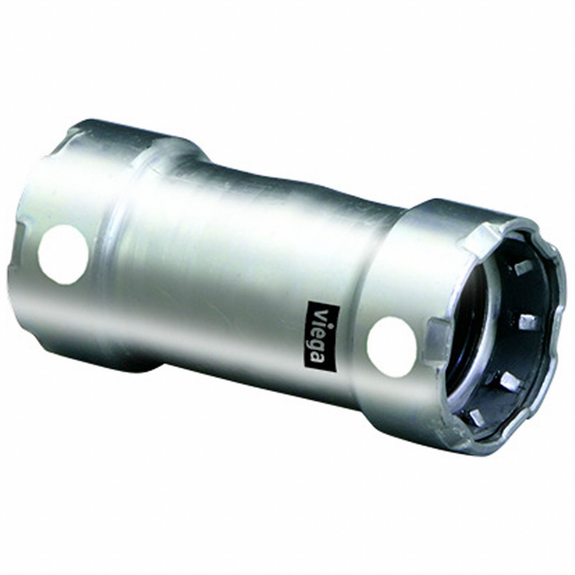 Crimp Coupling Fitting: 3/4 in Pipe x 3/4 in Pipe Size, Press-fit x Press-fit, FKM