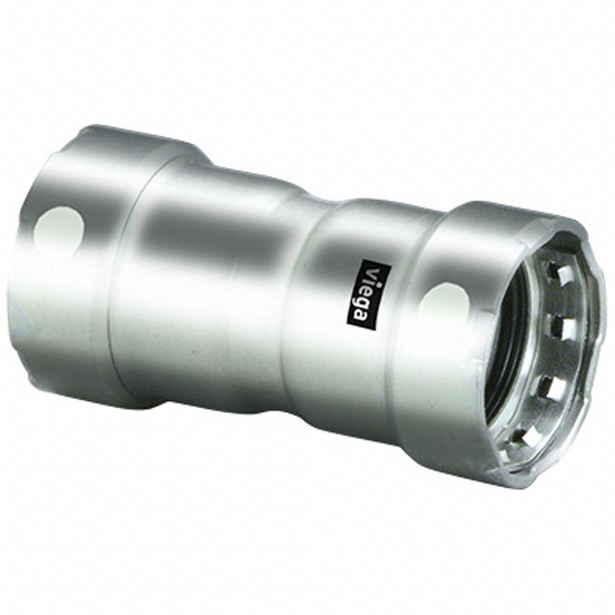 Crimp Coupling Fitting: 1 1/2 in Pipe x 1 1/2 in Pipe Size, Press-fit x Press-fit