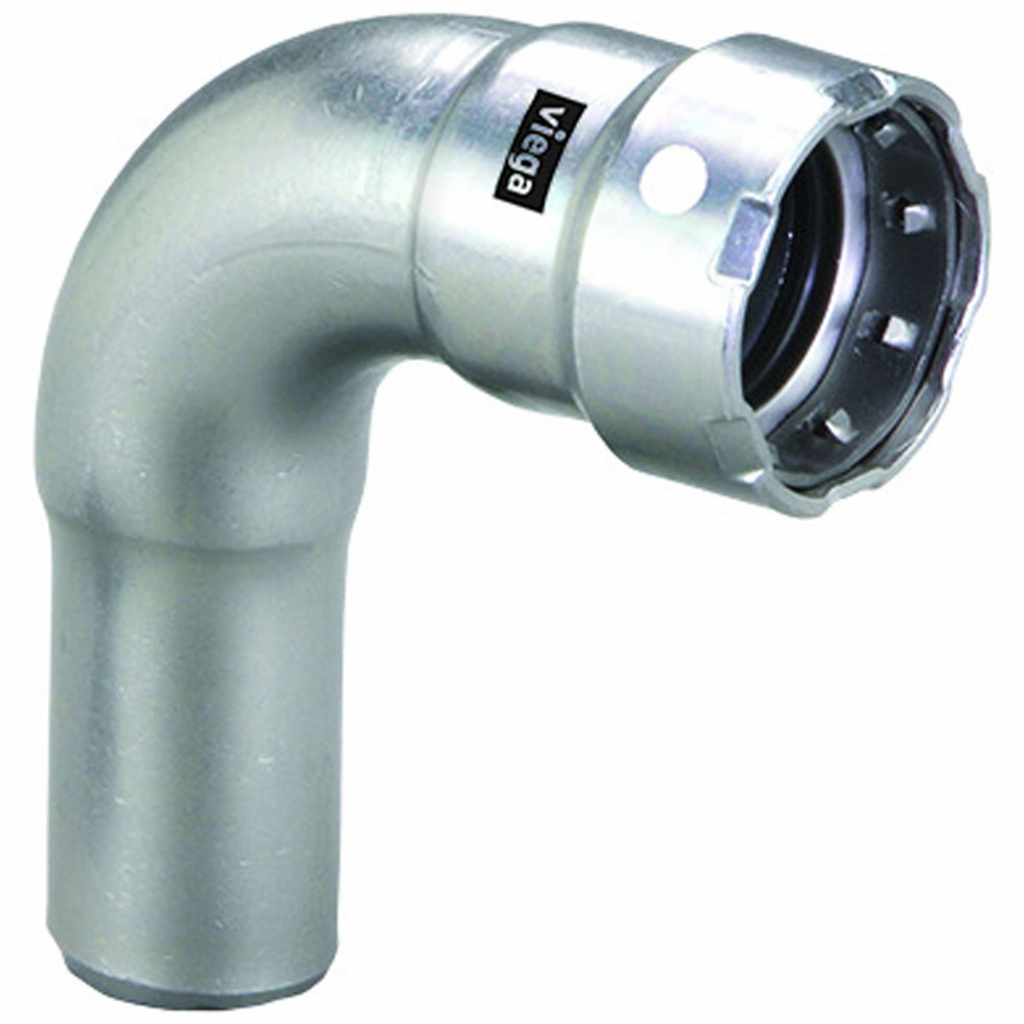 Crimp Elbow Fitting: 3/4 in Pipe x 3/4 in Pipe Size, Press-fit x FTG, FKM