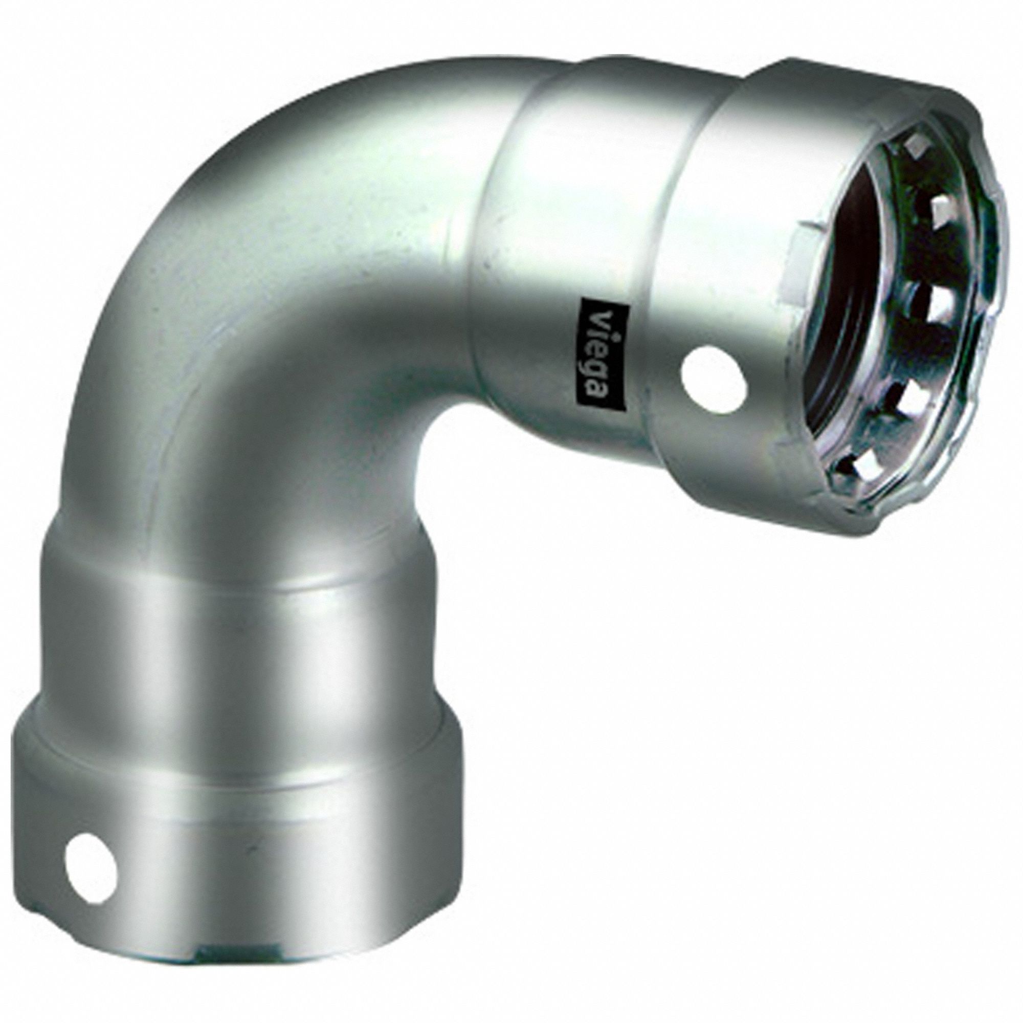 Crimp Elbow Fitting: 3/4 in Pipe x 3/4 in Pipe Size, Press-fit x Press-fit, FKM