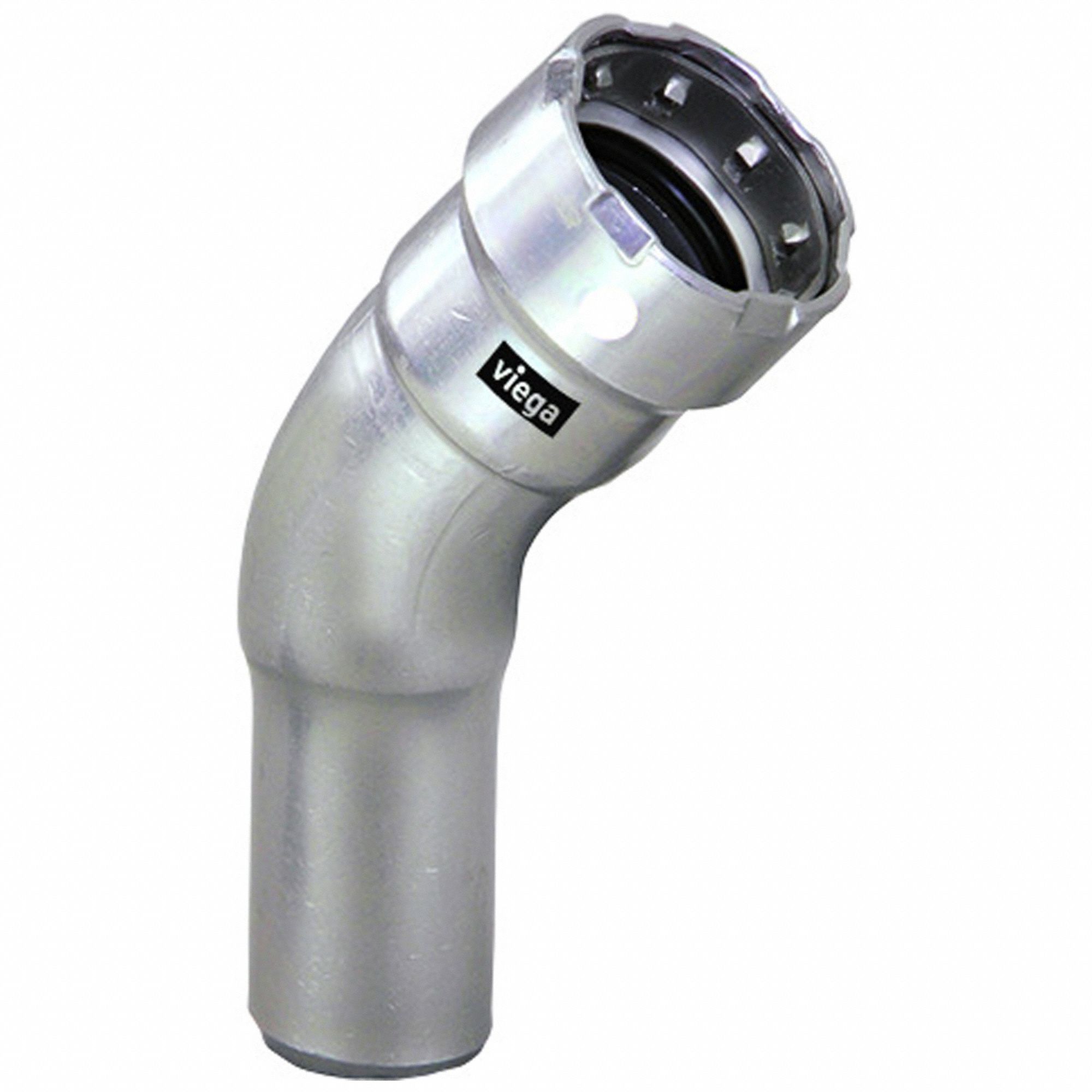 Crimp Elbow Fitting: 2 in Pipe x 2 in Pipe Size, Press-fit x FTG, FKM