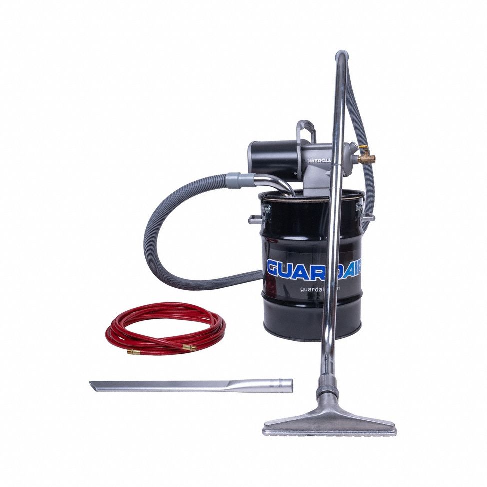 Vacuum Cleaner: Wet/Dry, Std, Steel, 1 1/2 in Vacuum Hose Dia, 129 cfm Vacuum Air Flow