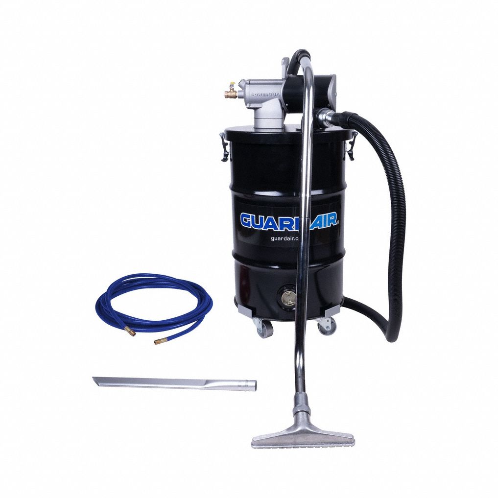 Vacuum Cleaner: Wet/Dry, Std, Steel, 1 1/2 in Vacuum Hose Dia, 129 cfm Vacuum Air Flow