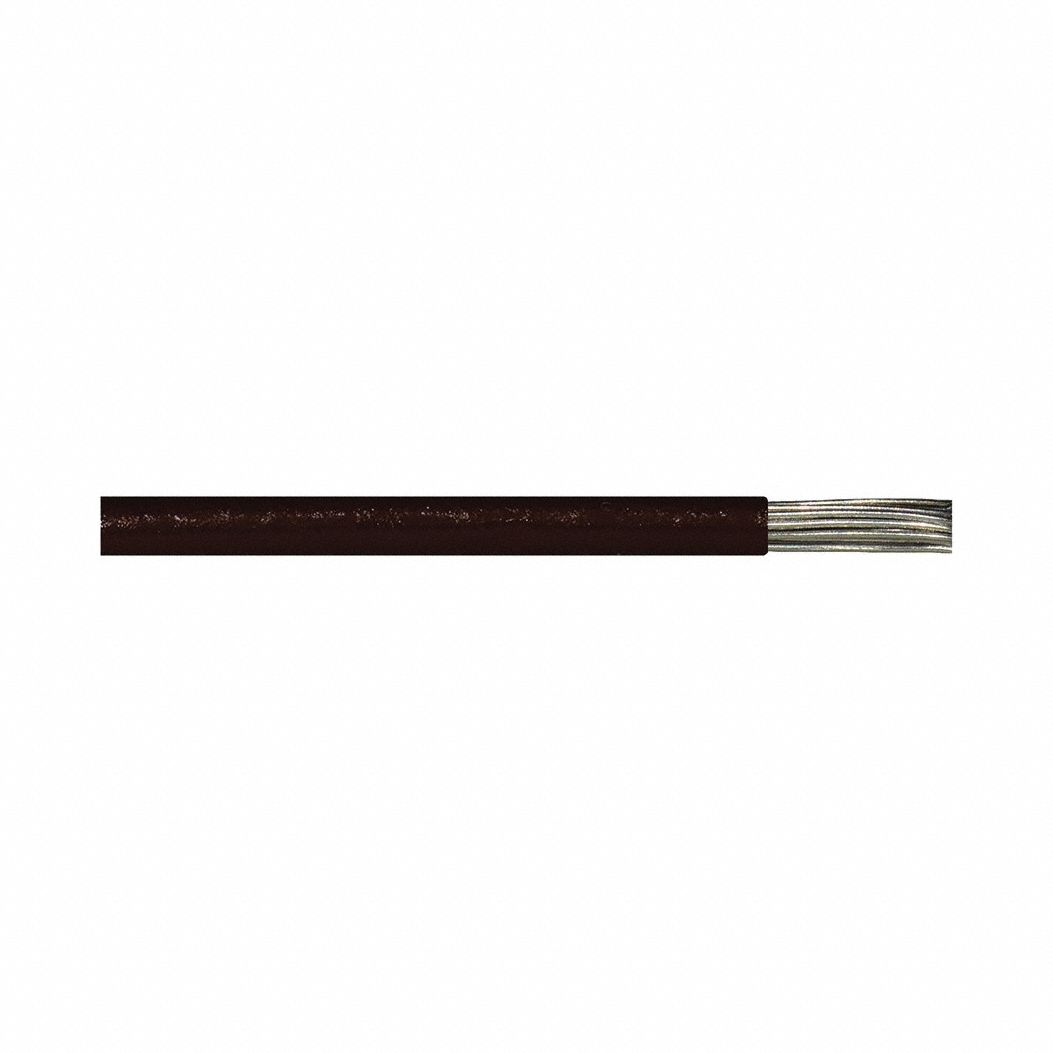 High Temp/Voltage Lead Wire: 18 AWG Conductor Size, Brown, 200°C / 392°F
