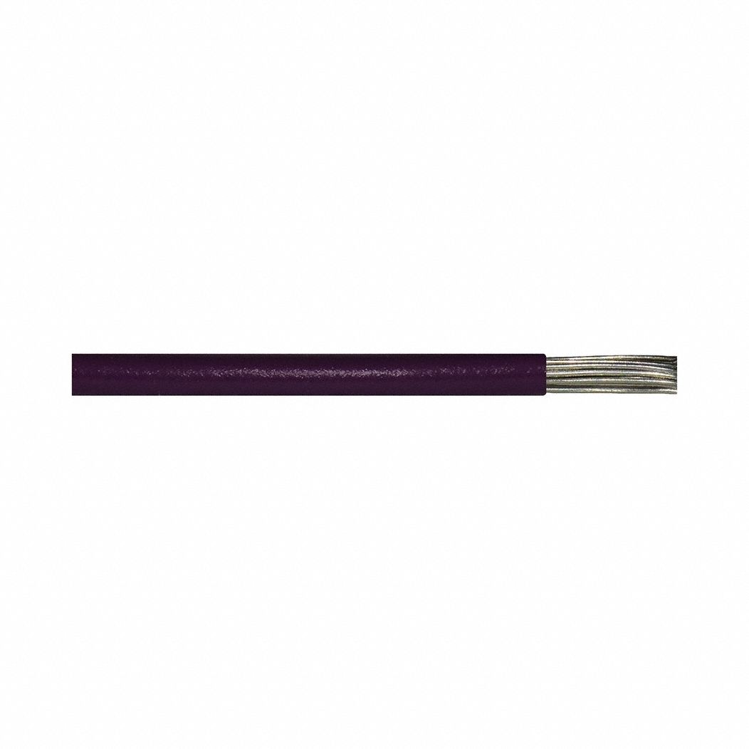 High Temp/Voltage Lead Wire: 18 AWG Conductor Size, Purple, 200°C / 392°F