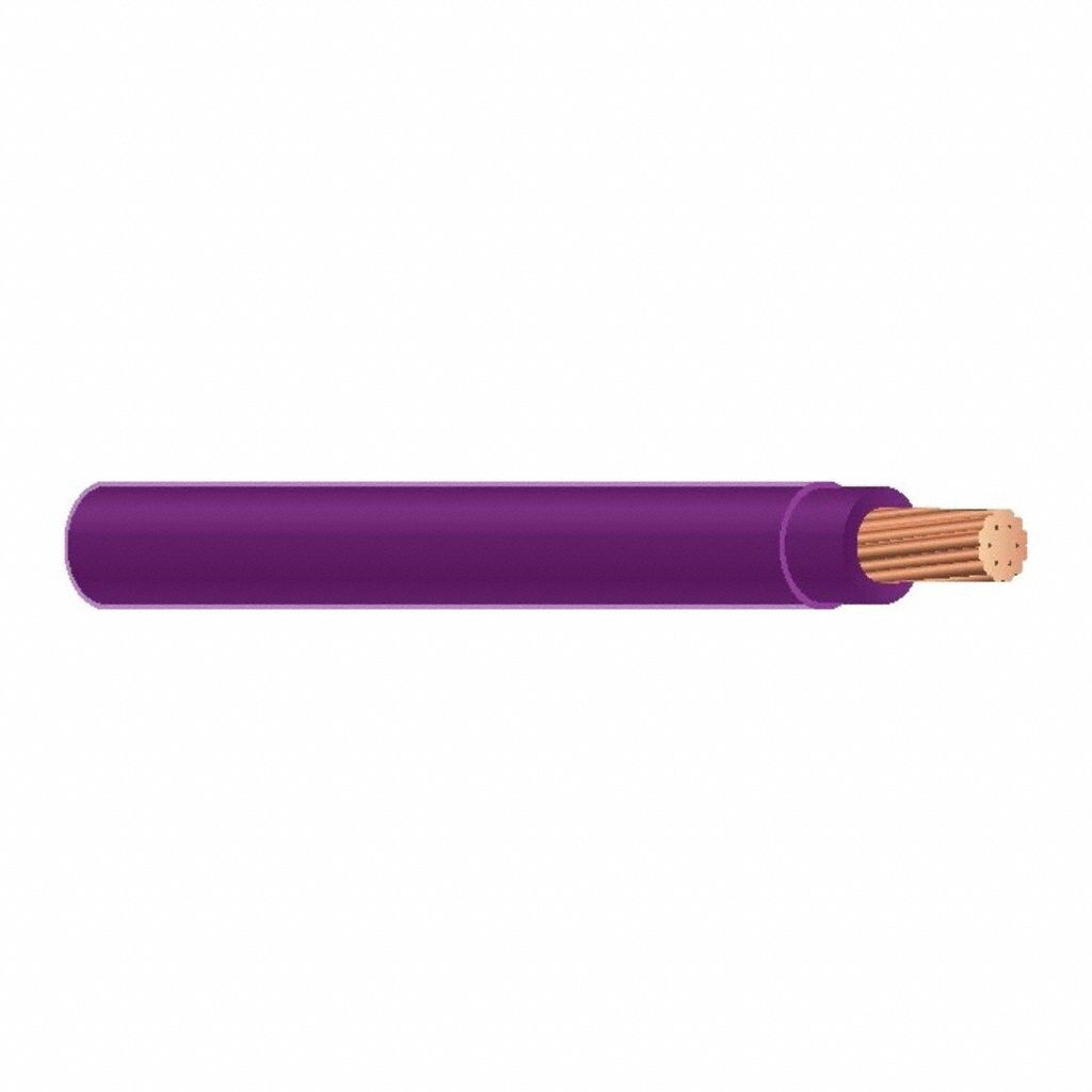 Building Wire: Copper, 10 AWG, 1 Conductors, Solid, Purple, 1, 000 ft Lg, THHN/THWN