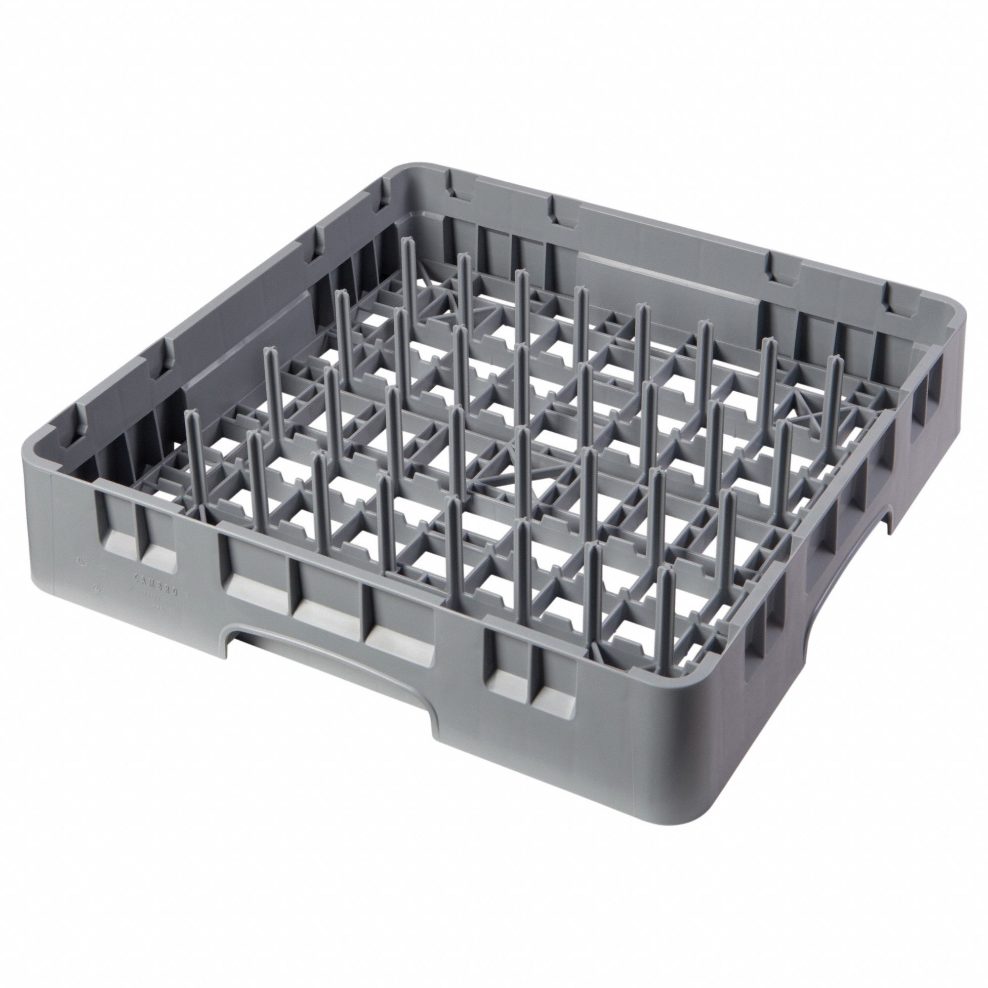 Closed End Peg Rack: 4 in Overall Ht, Soft Gray, Polypropylene, 199°F Max Handling Temp